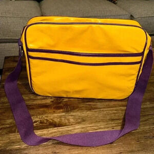 vintage yellow purple shoulder crossbody bag computer messenger bag adjustable